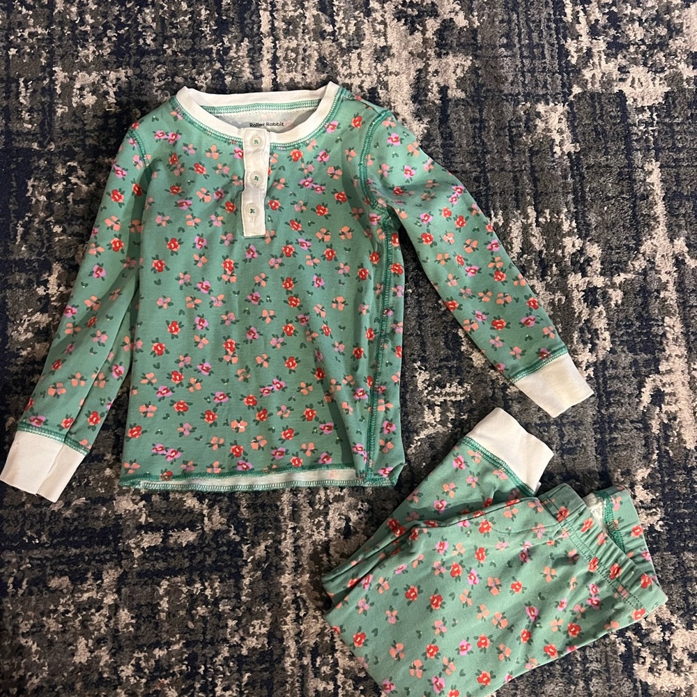 Floral Green Kids Pajamas